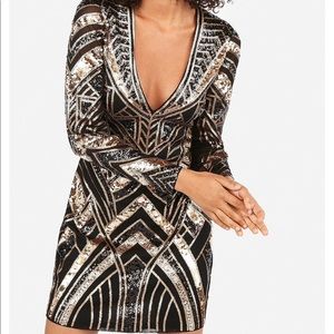Express sequin Mini party dress